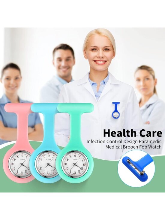 15 Pack Clip-On Nurse Watches | Silicone Fob Stethoscope Watch for Nurses